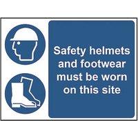 Essentials Safety Helmets And Footwear Must Be Worn Sign 450mm x 600mm (474HL)