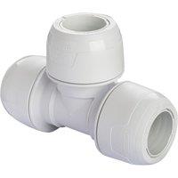 Hep2O Plastic Push-Fit Equal Keyless Tee 22mm 10 Pack (474RE)