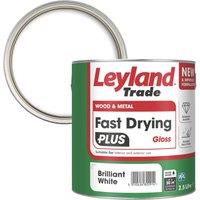 Leyland Trade 2.5Ltr Brilliant White Gloss Water-Based Trim Paint (474YC)