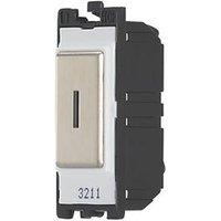 Contactum 20AX Grid SP Key Switch Brushed Steel with White Inserts (475RV)