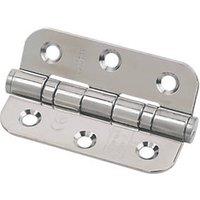 Eclipse Polished Stainless Steel Grade 7 Fire Rated Radius Ball Bearing Hinges 76mm x 51mm 2 Pack (47746)