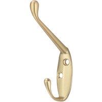 Essentials Coat & Hat Hook Brushed Brass 86mm (477TE)