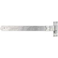 GateMate Matt Silver Cranked Band & Hook on Plate 165mm x 24" x 600mm 2 Pack (477YV)