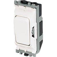 MK Grid Plus 20A 2-Way Grid Light Switch White with Colour-Matched Inserts (47845)