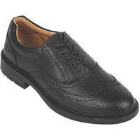 City Knights Brogue Size 9 Black Steel Toe Cap Safety Shoes (47882)