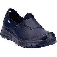 Skechers Sure Track Size 6 Womens Black Slip-On Non Safety Shoes (478JV)