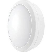 Luceco Atlas Indoor & Outdoor Round LED Bulkhead With Microwave Sensor White 21W 2100lm (478JX)