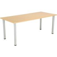 TC Group One Fraction Plus Rectangular Meeting Table Nova Oak/Silver 1800mm x 800mm (478TT)