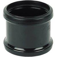 FloPlast Push-Fit Double Socket Pipe Coupler Black 110mm (47977)