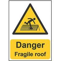 Essentials Danger Fragile Roof Sign 210mm x 148mm (479HL)