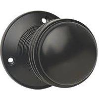 Designer Levers Ringed Mortice Door Knob Pair Matt Black 64mm (479KK)