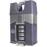 Squire Warrior Weatherproof Closed Shackle Combination Heavy Duty Padlock Blue/Chrome 55mm (4807T)