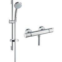 Hansgrohe Ecostat Croma Combi HP Rear-Fed Exposed Chrome Thermostatic Mixer Shower (481JX)