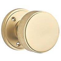 Designer Levers Kensington Knurled Door Knob 60mm Pair Brushed Brass (481KK)