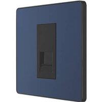 British General Evolve 1-Gang Slave Telephone Socket Blue with Black Inserts (481RF)
