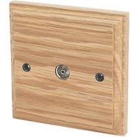 Varilight 1-Gang Coaxial TV Socket Classic Oak (4829H)