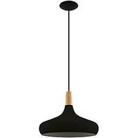 Eglo Sabinar 40cm Single Pendant Light Black/Brown (482PL)