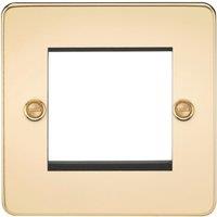 Knightsbridge Flat Plate 2-Module Modular Faceplate Polished Brass (482YA)