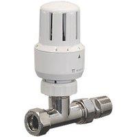 15mm x 1/2" White Straight & L/S Thermostatic Radiator (48346)