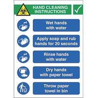 Essentials "Regular Hand Washing" Signs 420mm x 297mm 10 Pack (483KK)