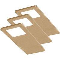 Sensio Astro TrioTone Rectangular LED Cabinet Downlights Brass 14.4W 280-300lm 3 Pack (483PH)