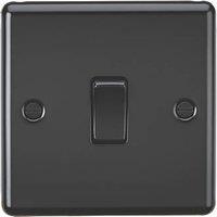 Knightsbridge 10AX 1-Gang Intermediate Switch Matt Black with Colour-Matched Inserts (483PY)