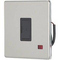 Contactum Lyric 13A Unswitched Fused Spur with Neon Brushed Steel with Black Inserts (483RR)
