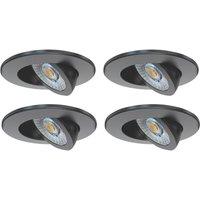 Spa Eden Adjustable Fire Rated LED Downlights Black 7W 700lm 4 Pack (484VJ)