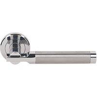 Serozzetta Azul Fire Rated Lever on Rose Door Handle Pair Polished / Satin Chrome (4856P)