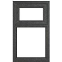 Crystal Top Opening Clear Triple-Glazed Casement Anthracite on White uPVC Window 610mm x 965mm (485JM)