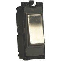 Varilight PowerGrid 10AX 2-Way Grid Light Switch Brushed Steel with Black Inserts (48650)