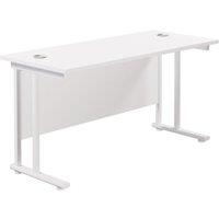 TC Group Aztec Twin Upright Rectangular Office Desk White/White 1200mm x 600mm (487TT)