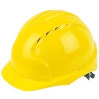 JSP EVO2 Mid Peak Slip-Ratchet Vented Safety Helmet Yellow (48825)