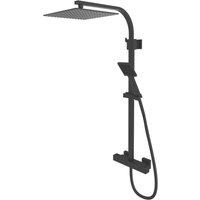 Quad Rear-Fed Exposed Black Thermostatic Bar Mixer Shower (489CH)