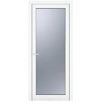 Crystal Fully Glazed 1-Obscure Light Right-Handed White uPVC Back Door 2090mm x 890mm (489KF)