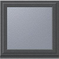 Crystal Top Opening Obscure Double-Glazed Casement Anthracite on White uPVC Window 610mm x 610mm (489VH)