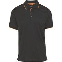 Regatta Navigate Short Sleeve Polo Shirt Black/Orange Pop Medium 39.5" Chest (491TU)