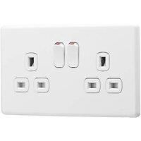 Arlec 13A 2-Gang SP Switched Socket White with Colour-Matched Inserts (492RU)