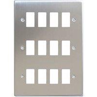 Varilight PowerGrid 12-Module Grid Faceplate Brushed Steel (49366)