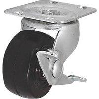Essentials Heavy Duty Braked Swivel Castor 50mm Black (493KH)