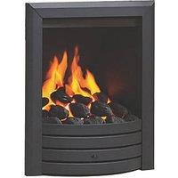 Be Modern Design Black Rotary Control Inset Gas Manual Fire 510mm x 173mm x 605mm (493TT)