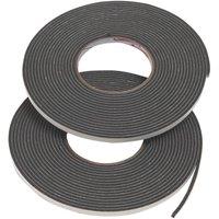 Stormguard Sureseal 3 Self-Adhesive Foam Draught Excluder Weatherstrips Black 7.5m 2 Pack (493VV)