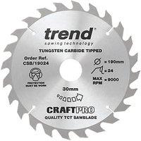 Trend CSB/19024 Wood Circular Saw Blade 190mm x 30mm 24T (493XG)