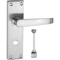 Smith & Locke Fire Rated WC Door Handles Pair Satin Chrome (4943P)