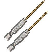 Milwaukee SWave Hex Shank Metal Drill Bits 2.5mm x 62mm 2 Pack (494HH)