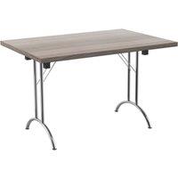 TC Group One Union Rectangular Folding Table Grey Oak/Silver 1200mm x 800mm (494TT)