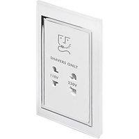 Retrotouch Crystal 2-Gang Dual Voltage Shaver Socket 110 / 220V White Glass (4960J)
