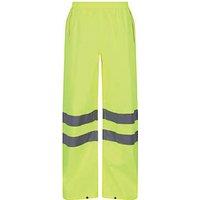 Regatta Pro Hi Vis Packaway Trousers Elasticated Waist Yellow 2X Large 44" W 32" L (496JW)