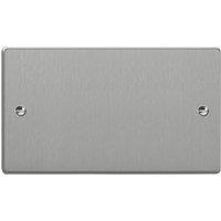 Varilight 2-Gang Blanking Plate Brushed Steel (496YT)