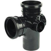 FloPlast Push-Fit 2-Boss 92.5 Double Socket Access Branch Black 110mm (49750)